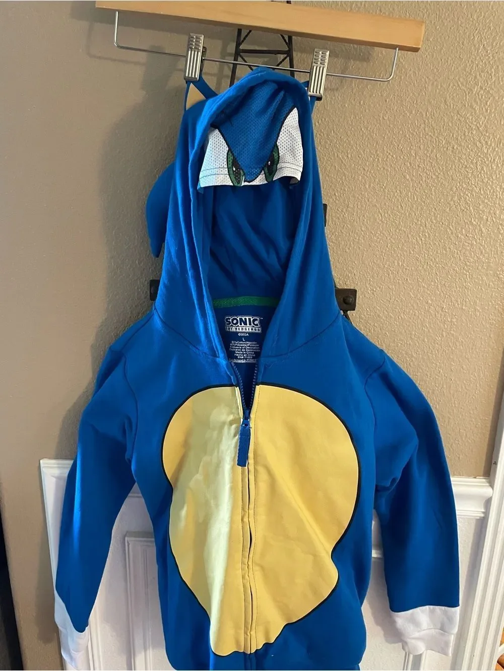 Sonic The Hedgehog Boys L Zip Up Sonic Sweatshirt
